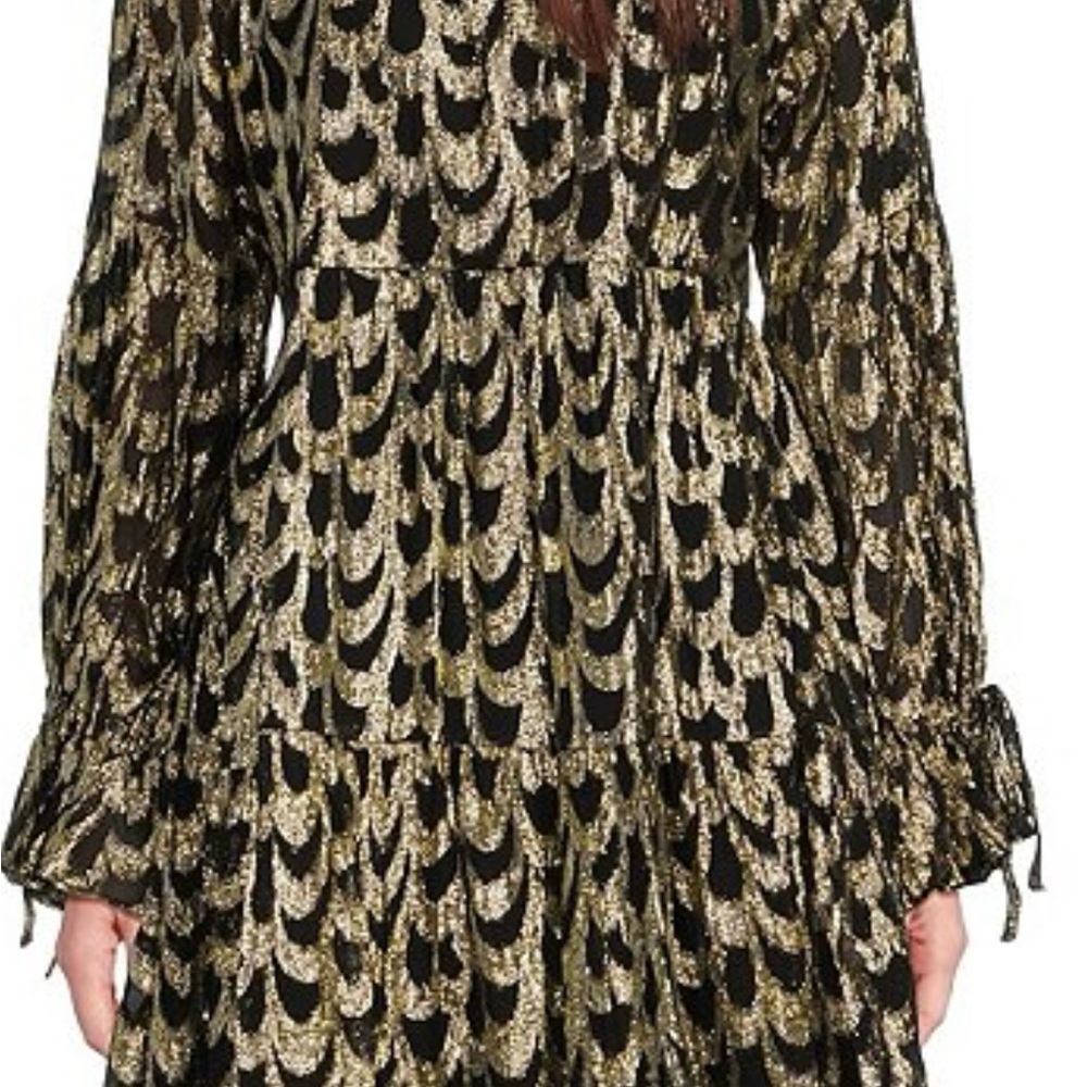 Gibson Latimer Black and Gold Long Sleeve Dress
